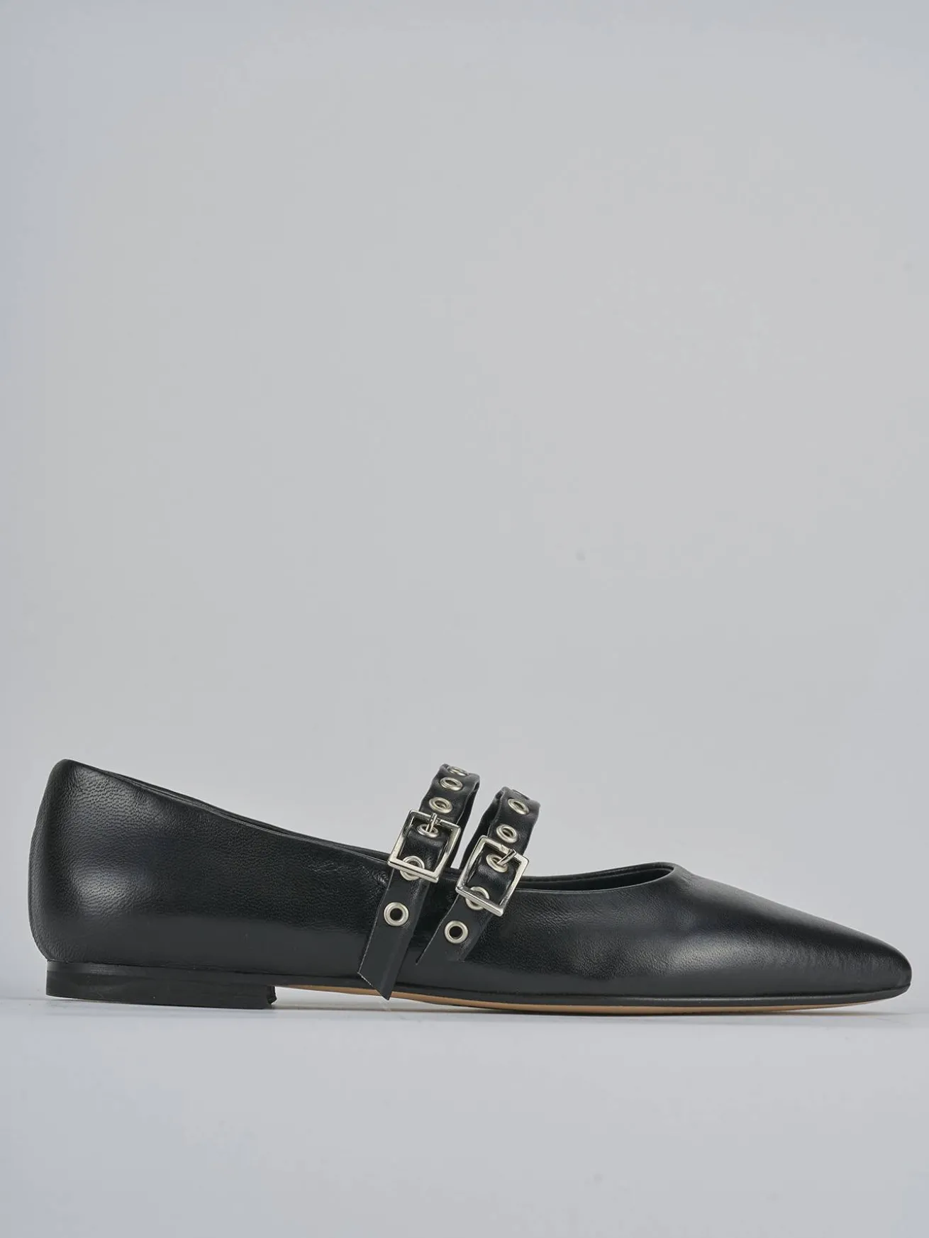 Ballerine tacco 1cm pelle nero