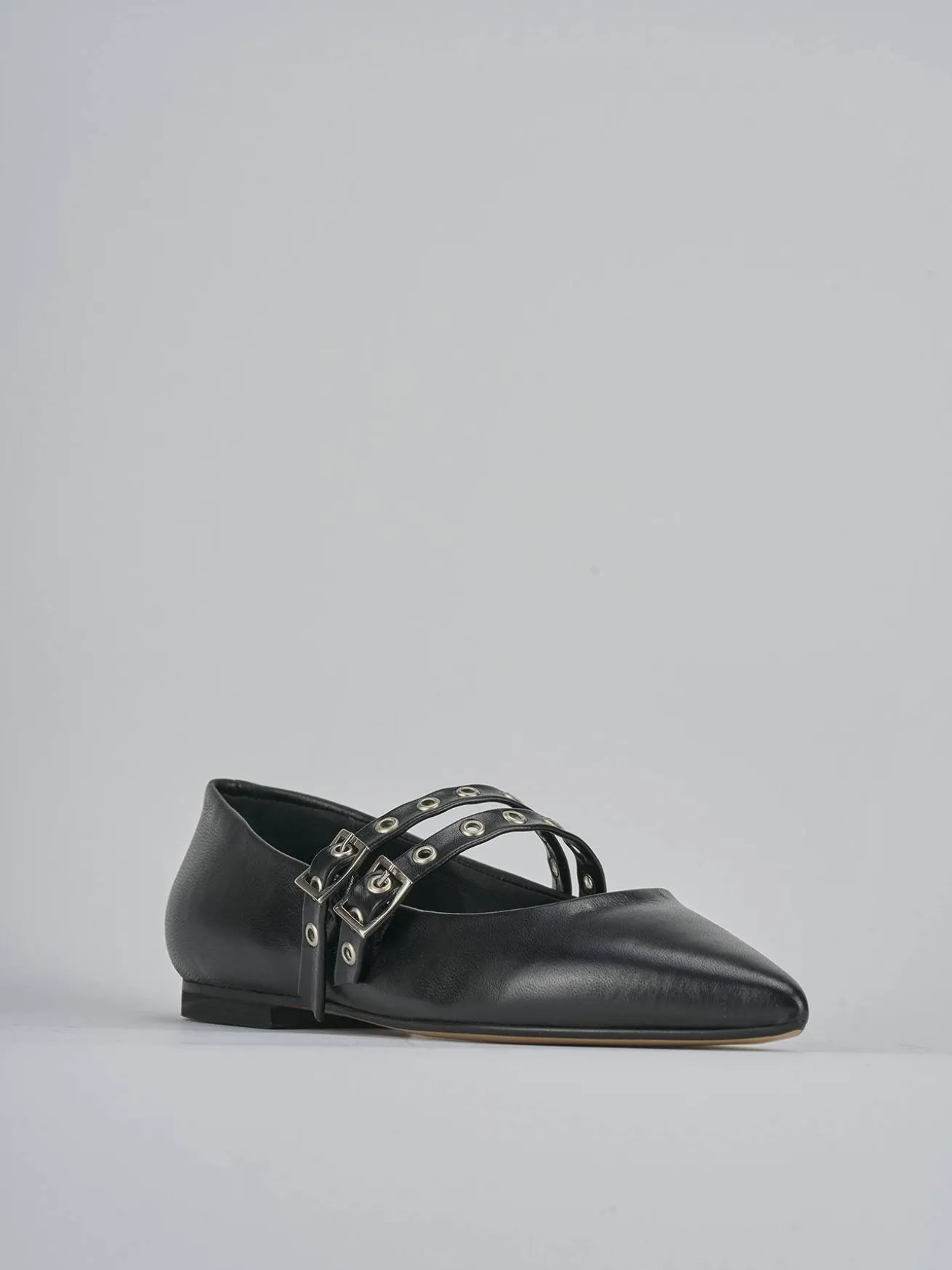 Ballerine tacco 1cm pelle nero