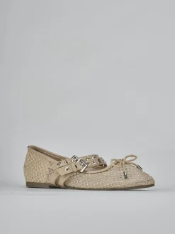 Ballerine tacco 1cm pelle beige