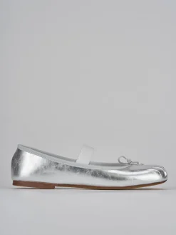 Ballerine tacco 1cm pelle argento