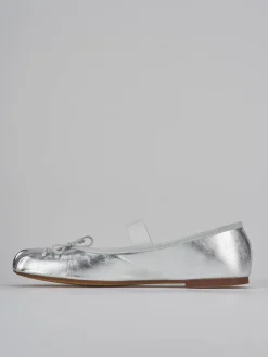 Ballerine tacco 1cm pelle argento