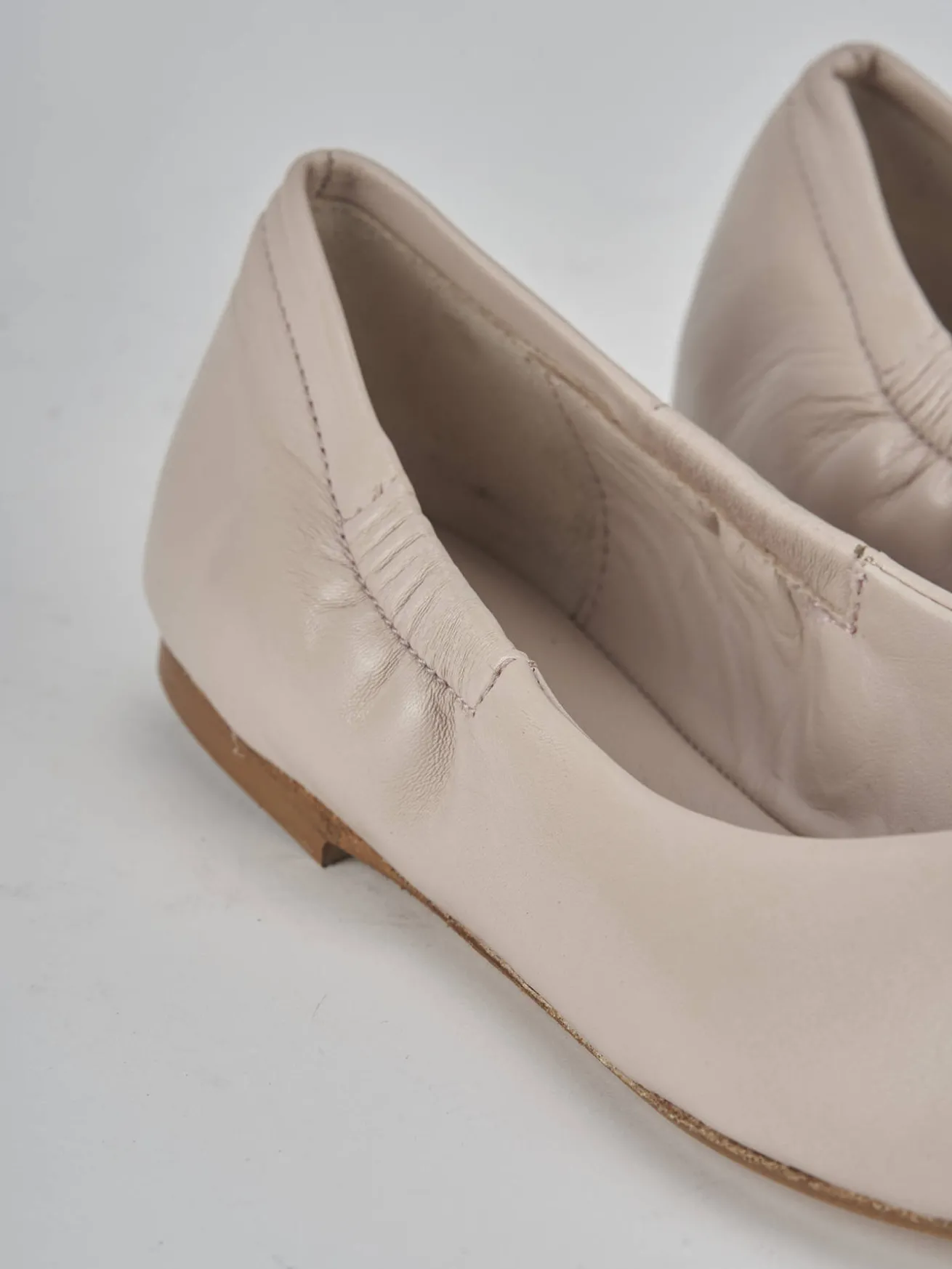 Ballerine tacco 1cm pelle rosa