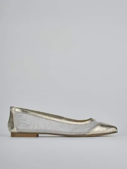 Ballerine tacco 1cm pelle oro