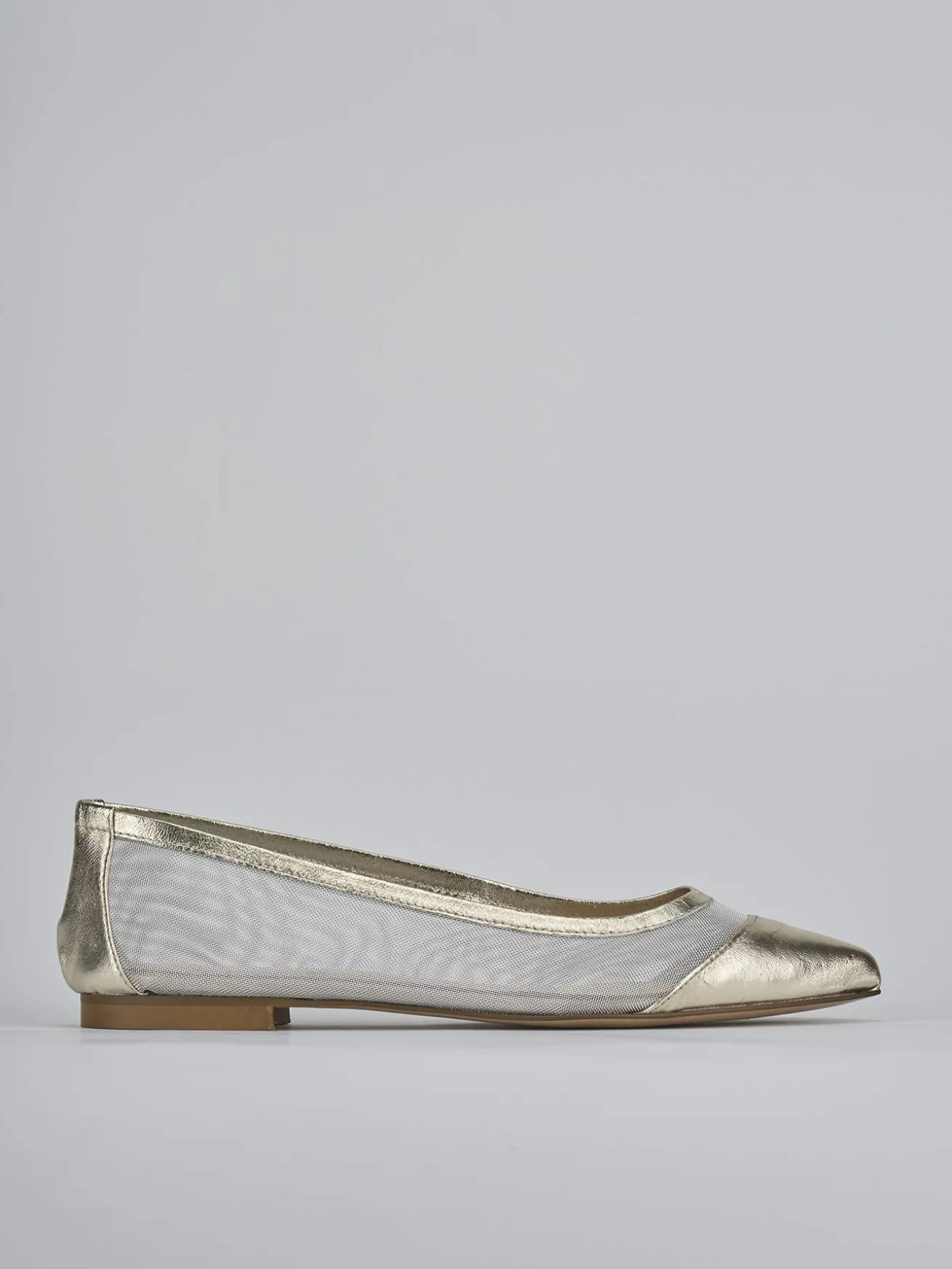 Ballerine tacco 1cm pelle oro