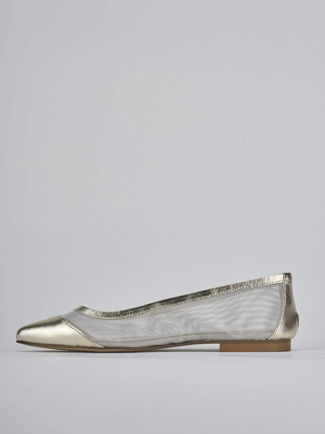 Ballerine tacco 1cm pelle oro