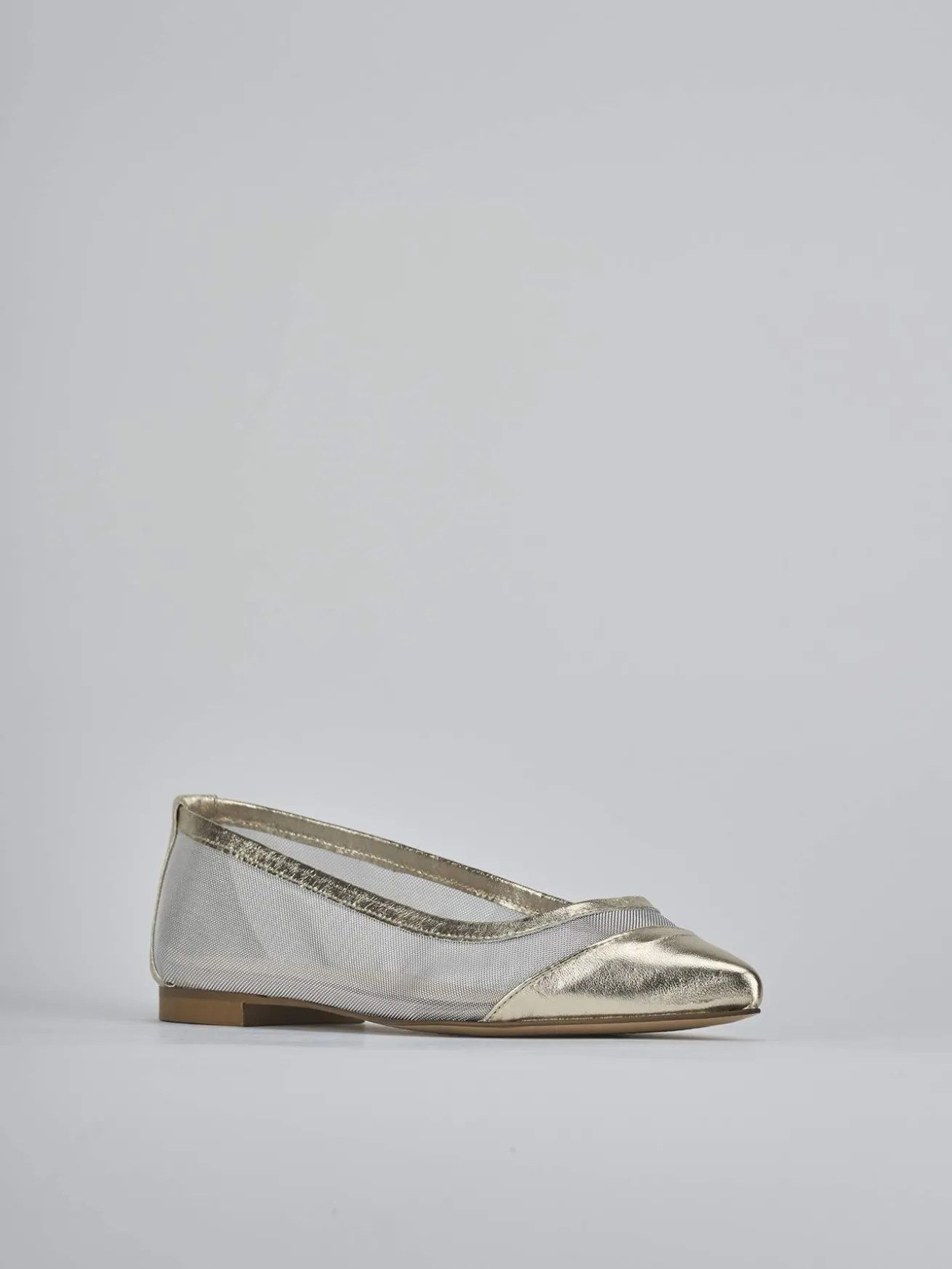 Ballerine tacco 1cm pelle oro