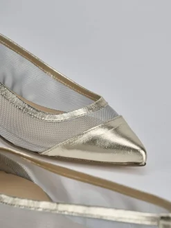 Ballerine tacco 1cm pelle oro