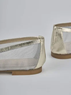 Ballerine tacco 1cm pelle oro