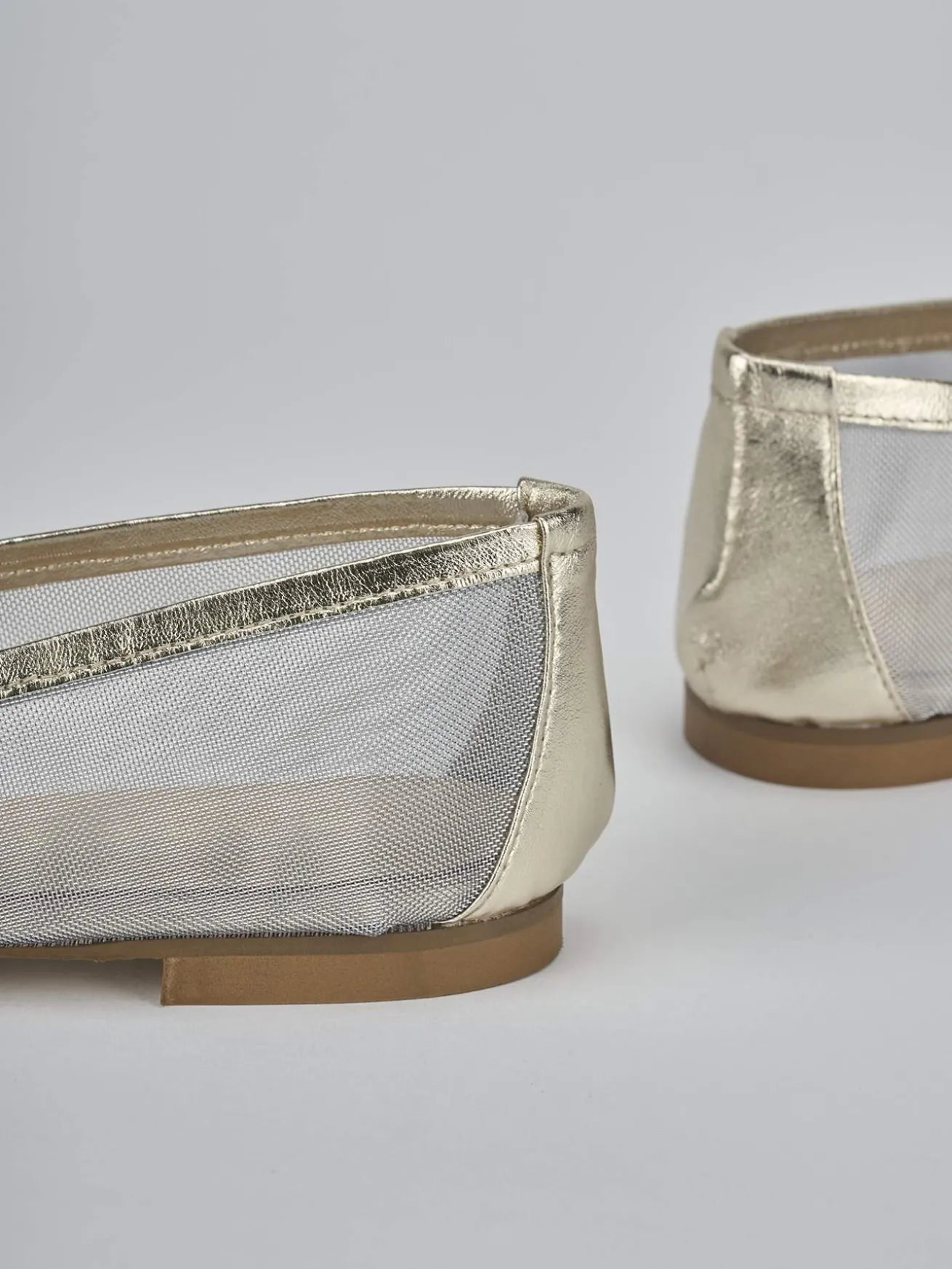 Ballerine tacco 1cm pelle oro