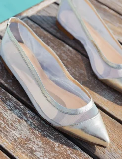 Ballerine tacco 1cm pelle oro