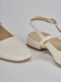 Ballerine tacco 1cm pelle bianco