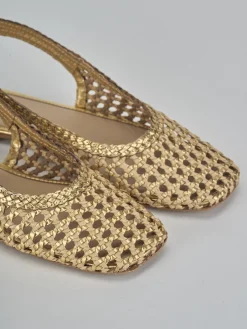 Ballerine tacco 1cm pelle oro