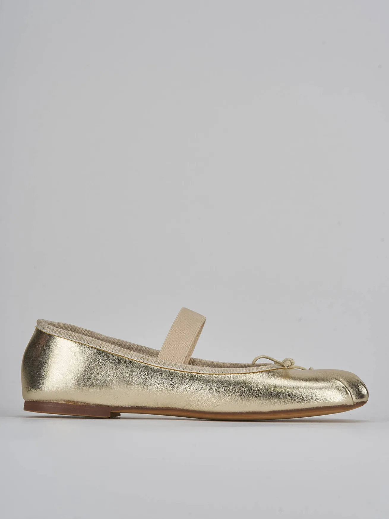 Ballerine tacco 1cm pelle oro