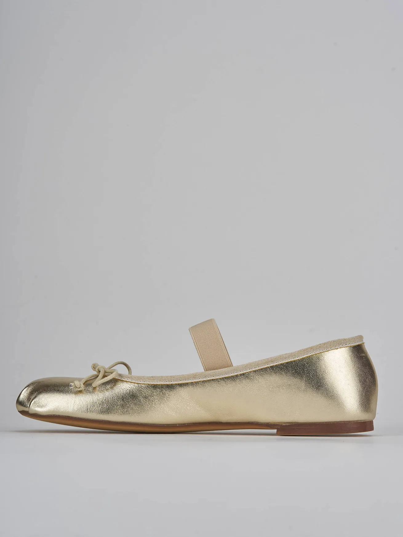 Ballerine tacco 1cm pelle oro