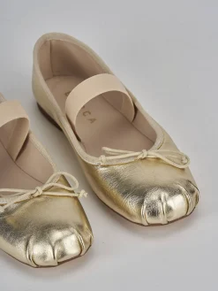 Ballerine tacco 1cm pelle oro