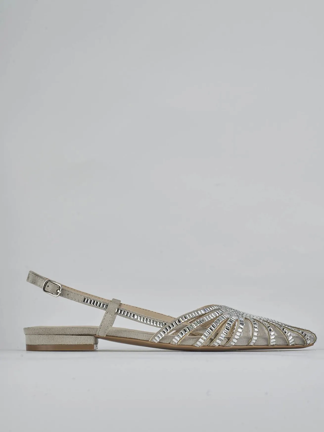 Ballerine tacco 1cm pelle argento