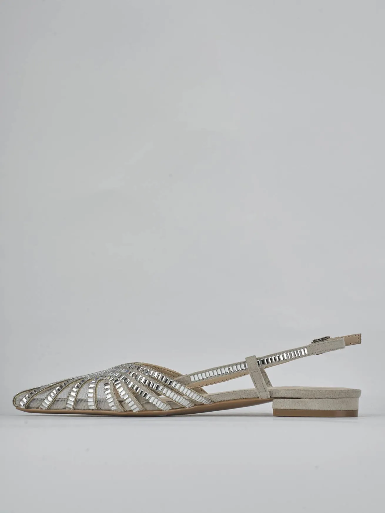 Ballerine tacco 1cm pelle argento