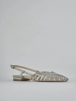 Ballerine tacco 1cm pelle argento