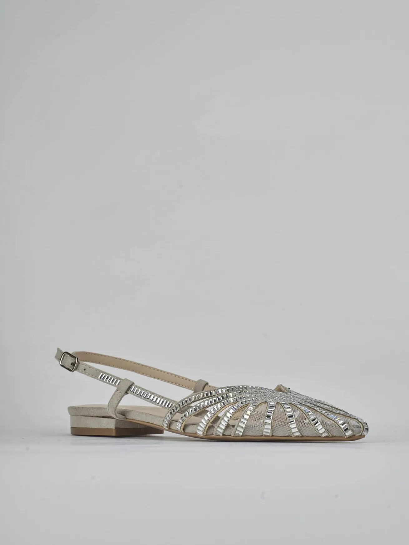 Ballerine tacco 1cm pelle argento