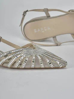 Ballerine tacco 1cm pelle argento