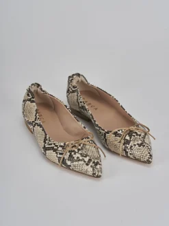 Ballerine tacco 1cm pelle beige