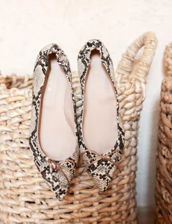 Ballerine tacco 1cm pelle beige