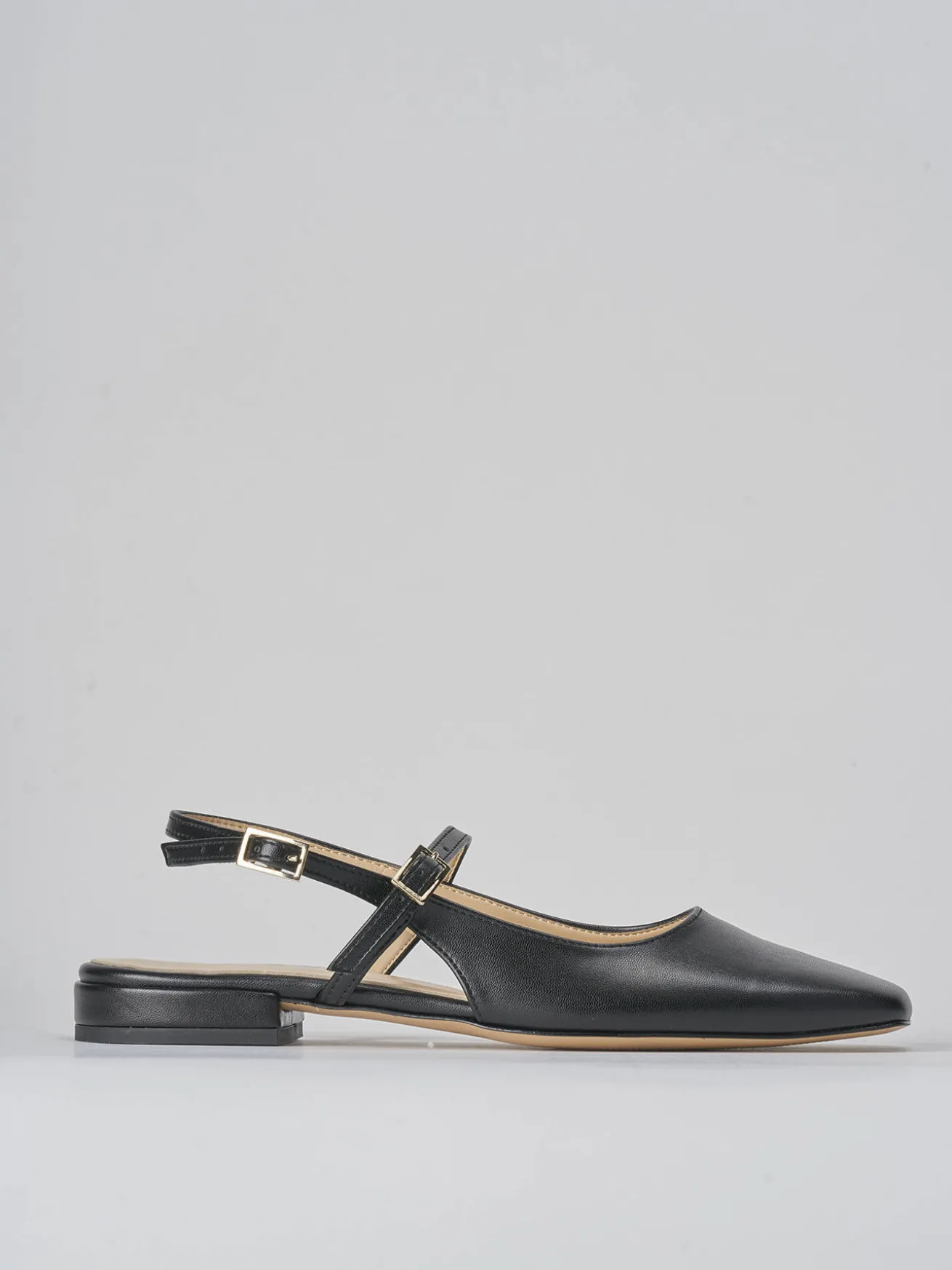 Ballerine tacco 1cm pelle nero