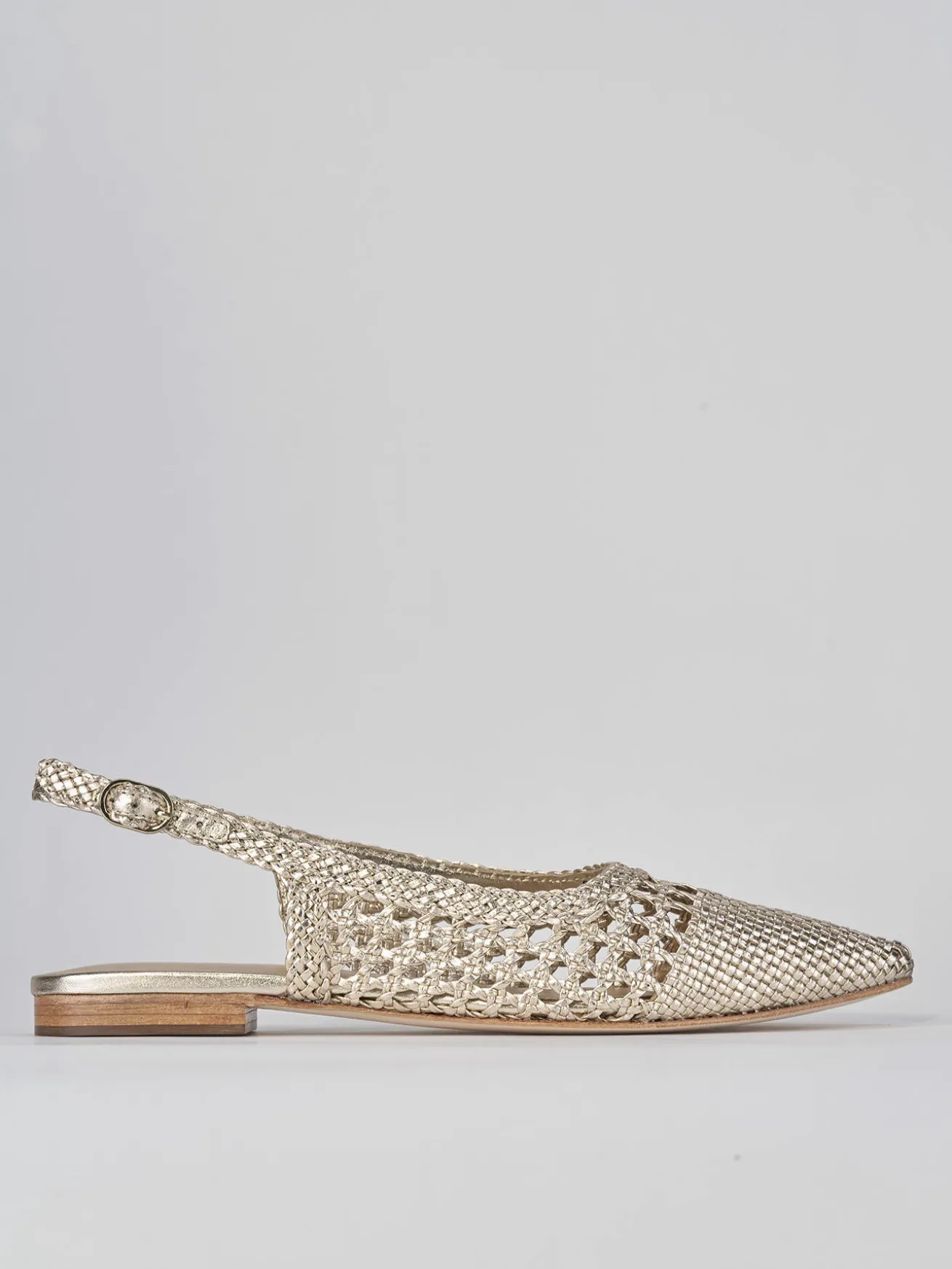 Ballerine tacco 1cm pelle oro