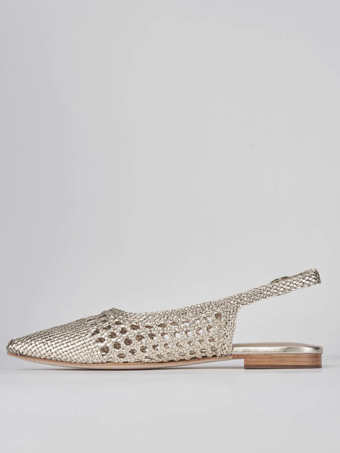 Ballerine tacco 1cm pelle oro