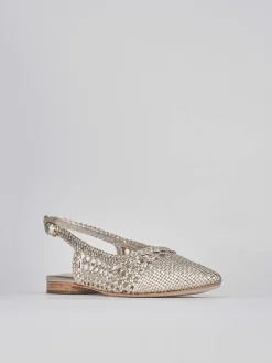 Ballerine tacco 1cm pelle oro