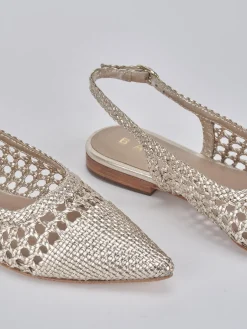 Ballerine tacco 1cm pelle oro