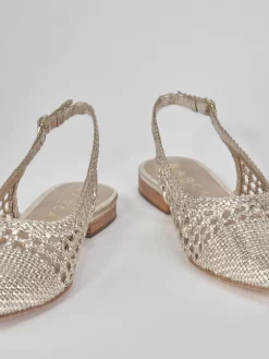 Ballerine tacco 1cm pelle oro