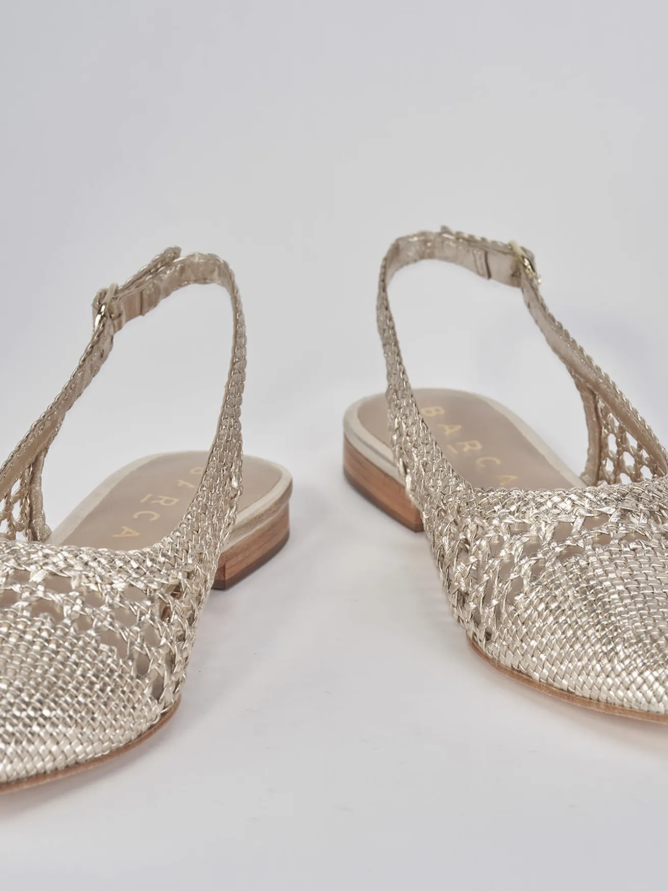 Ballerine tacco 1cm pelle oro