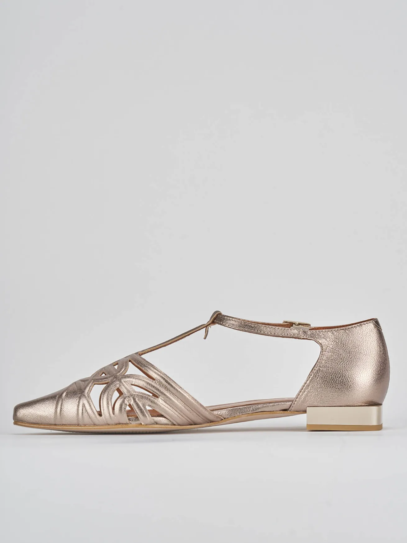 Ballerine tacco 1cm pelle bronzo