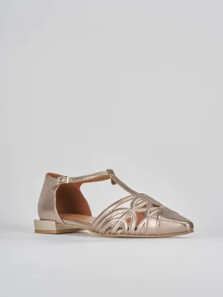 Ballerine tacco 1cm pelle bronzo