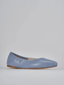 Ballerine tacco 1cm pelle azzurro