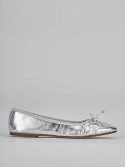 Ballerine tacco 1cm pelle argento