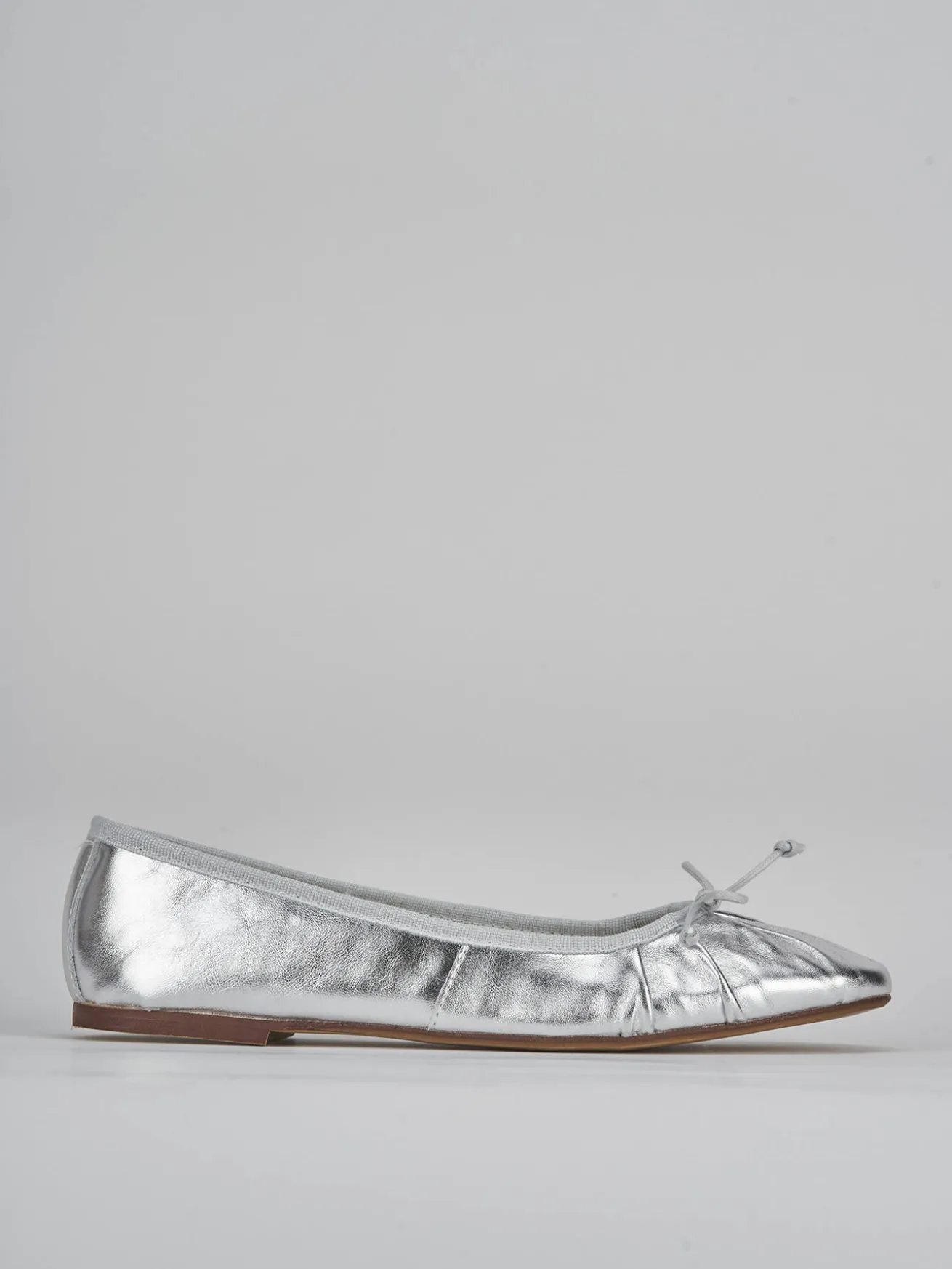 Ballerine tacco 1cm pelle argento