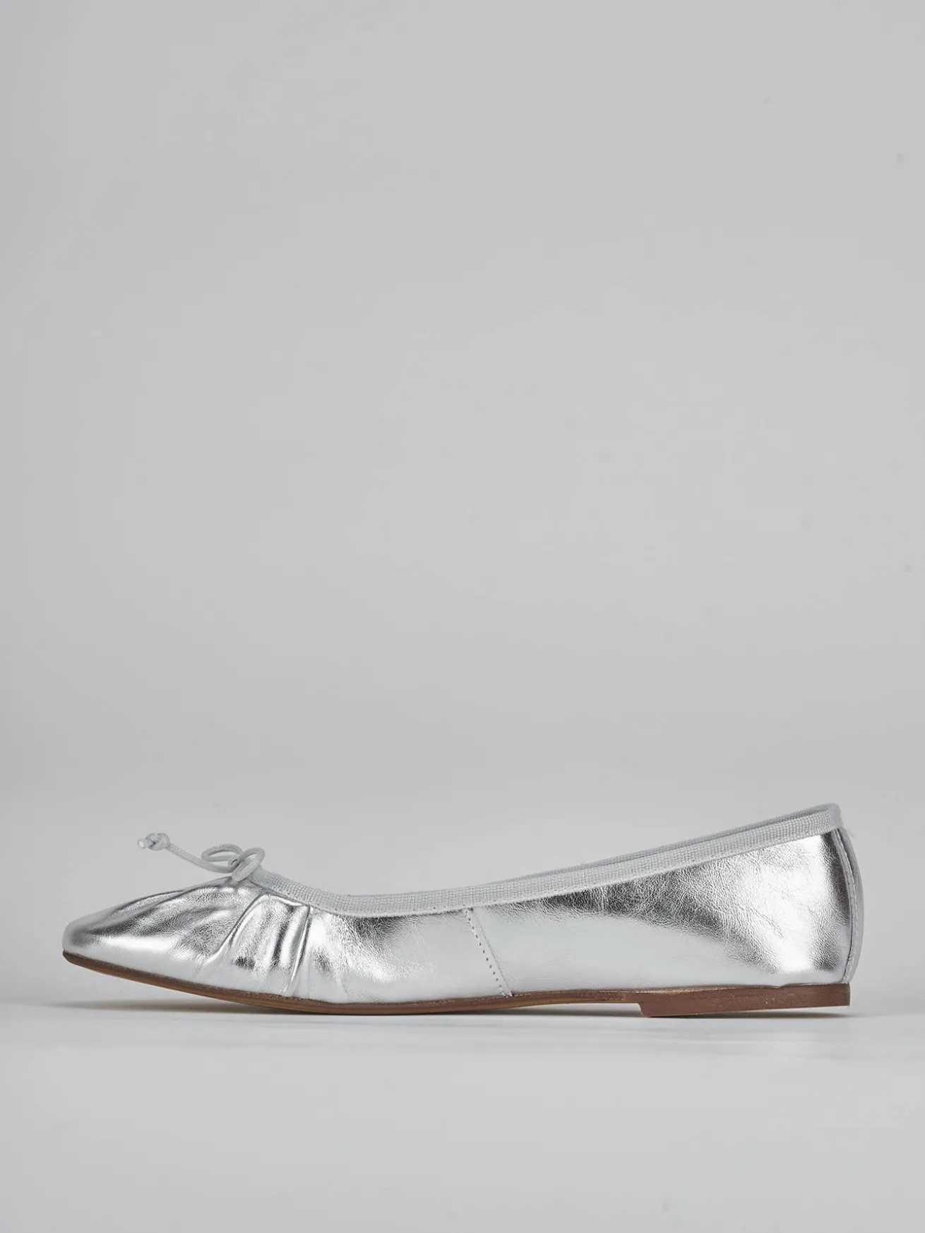 Ballerine tacco 1cm pelle argento