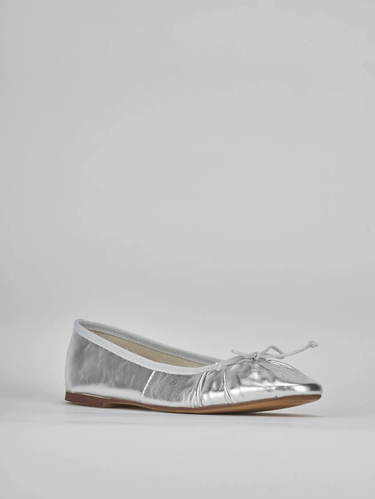 Ballerine tacco 1cm pelle argento