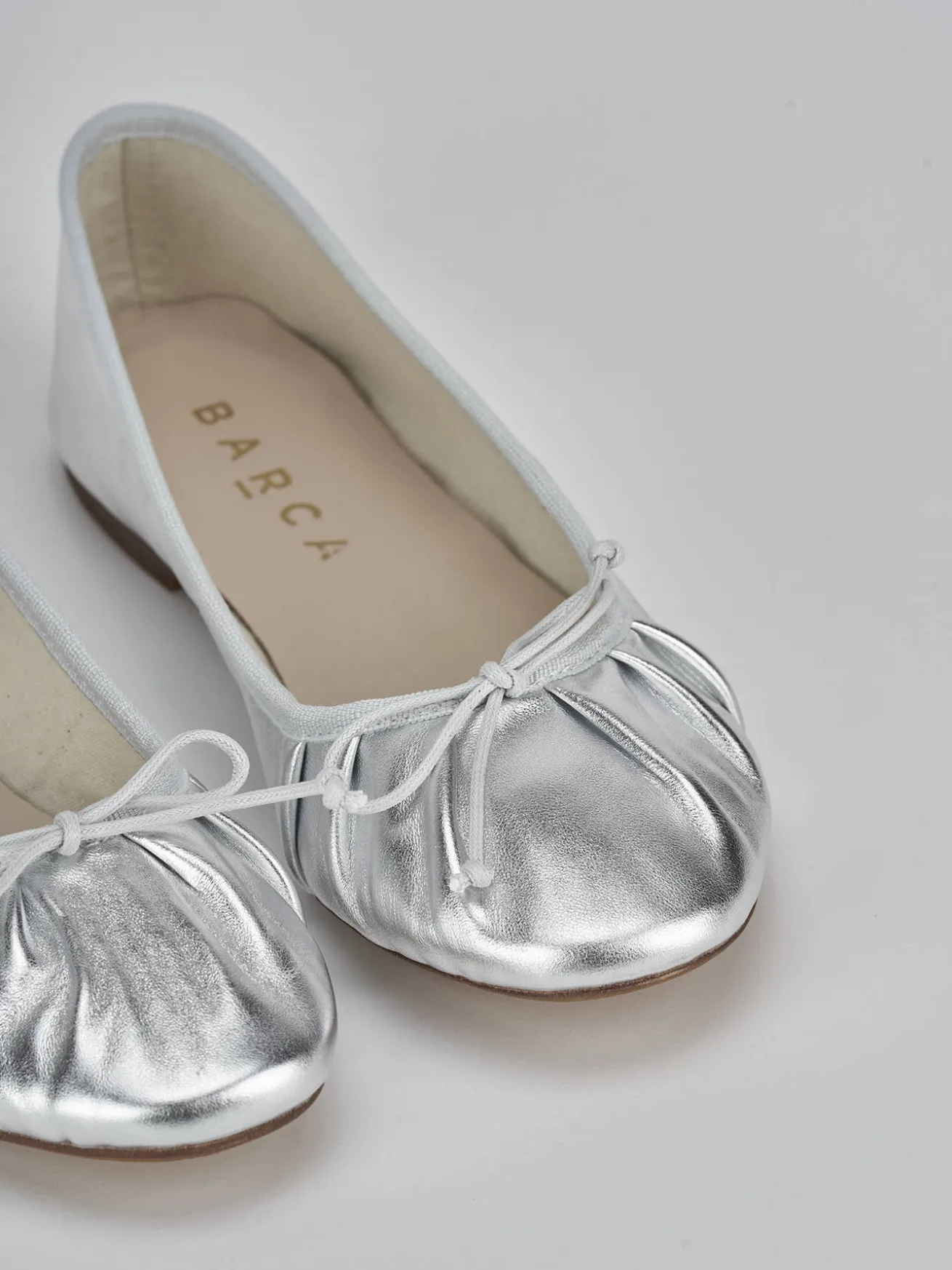 Ballerine tacco 1cm pelle argento