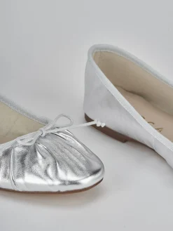 Ballerine tacco 1cm pelle argento