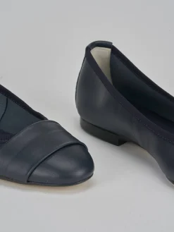 Ballerine tacco 1cm pelle blu