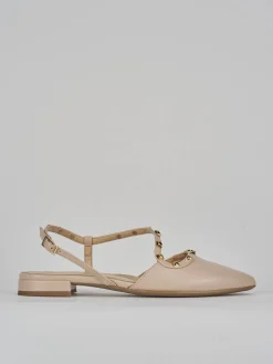 Ballerine tacco 1cm pelle beige