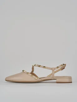 Ballerine tacco 1cm pelle beige