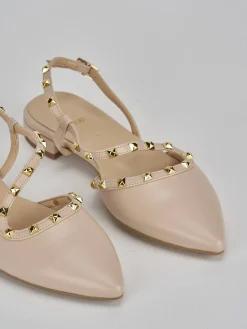 Ballerine tacco 1cm pelle beige