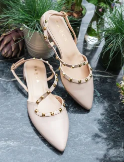 Ballerine tacco 1cm pelle beige