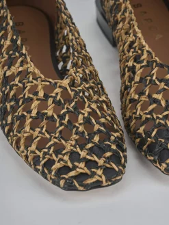 Ballerine tacco 1cm pelle marrone