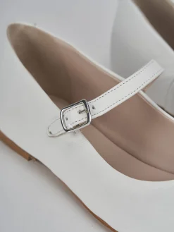 Ballerine tacco 1cm pelle bianco