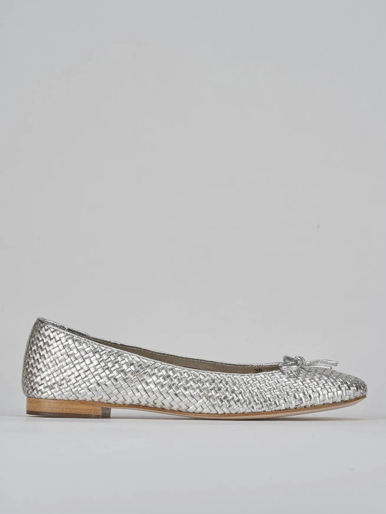 Ballerine tacco 1cm pelle argento